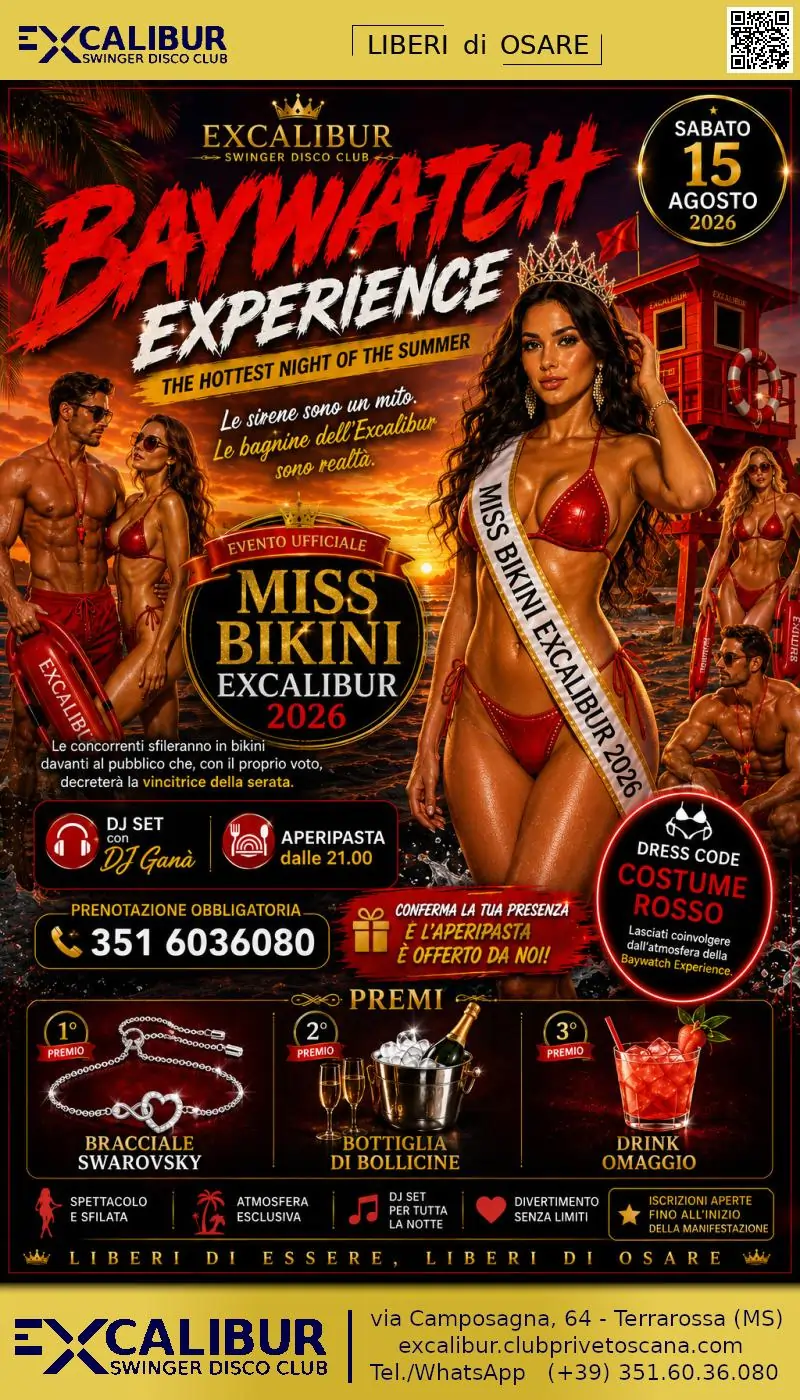 Swinger club prive événement BAYWATCH EXPERIENCE